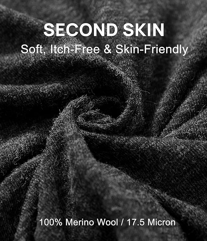 100% Merino Wool T-Shirts for Men - Lightweight Wool Base Layer, Short Sleeve Crewneck Undershirt