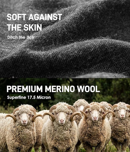 100% Merino Wool T-Shirts for Men - Lightweight Wool Base Layer, Short Sleeve Crewneck Undershirt
